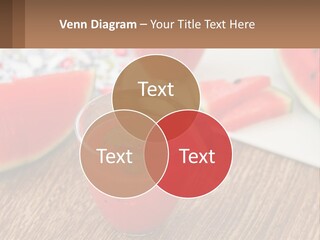 A Glass Of Watermelon Juice On A Table With Slices Of Watermelon PowerPoint Template