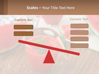 A Glass Of Watermelon Juice On A Table With Slices Of Watermelon PowerPoint Template