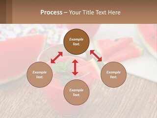 A Glass Of Watermelon Juice On A Table With Slices Of Watermelon PowerPoint Template