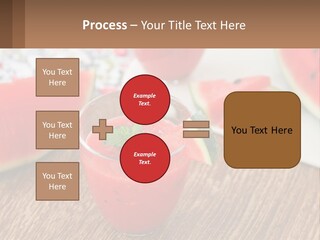 A Glass Of Watermelon Juice On A Table With Slices Of Watermelon PowerPoint Template