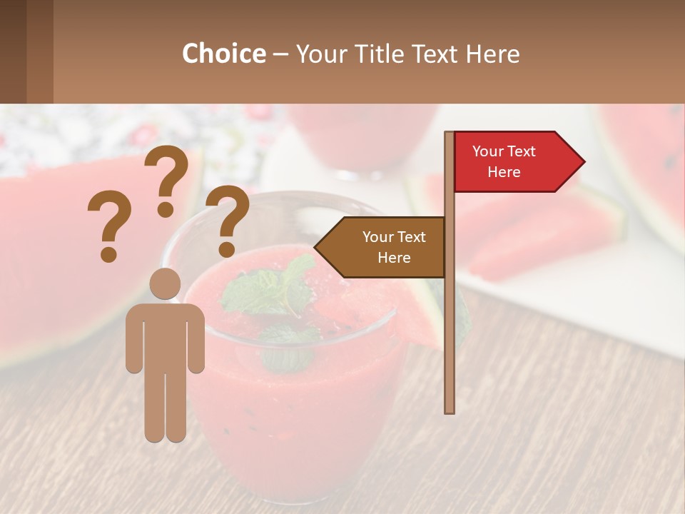 A Glass Of Watermelon Juice On A Table With Slices Of Watermelon PowerPoint Template