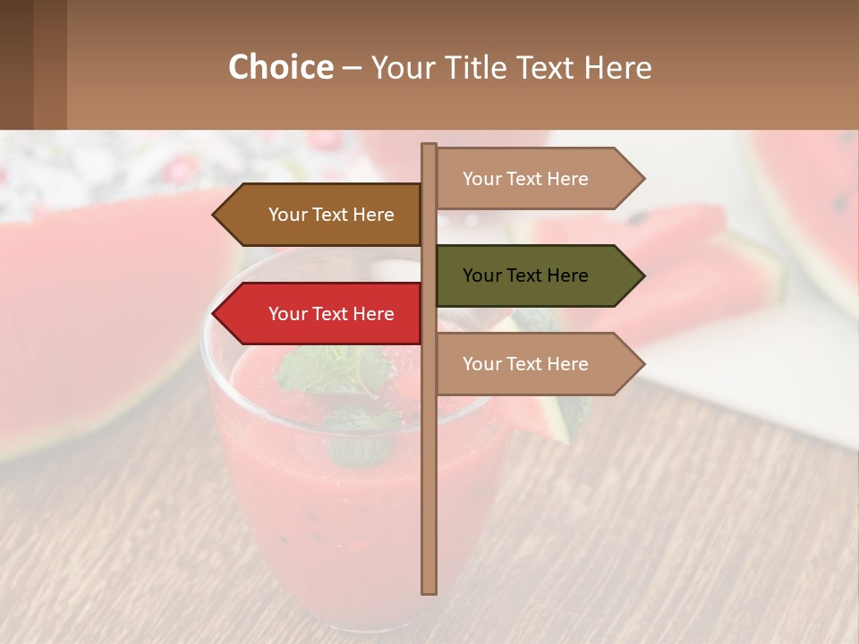 A Glass Of Watermelon Juice On A Table With Slices Of Watermelon PowerPoint Template