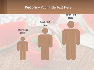 A Glass Of Watermelon Juice On A Table With Slices Of Watermelon PowerPoint Template