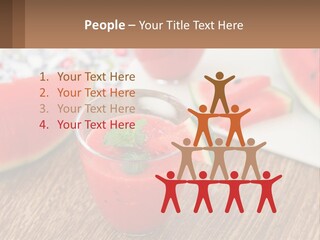 A Glass Of Watermelon Juice On A Table With Slices Of Watermelon PowerPoint Template