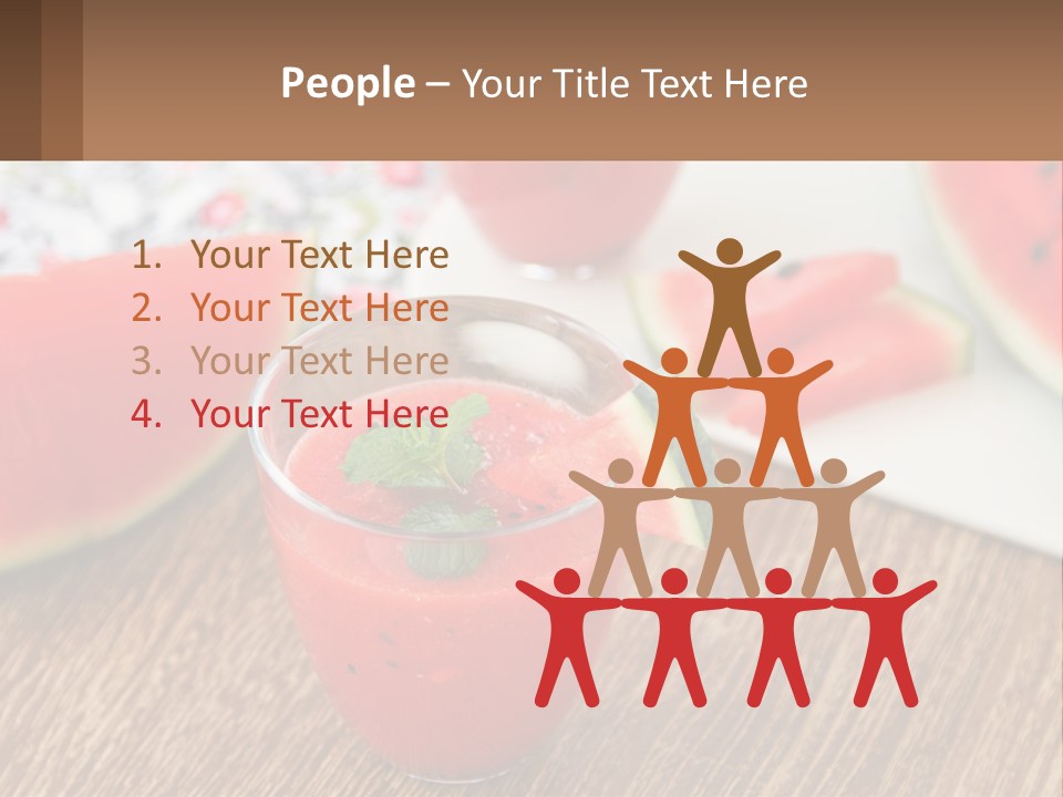 A Glass Of Watermelon Juice On A Table With Slices Of Watermelon PowerPoint Template