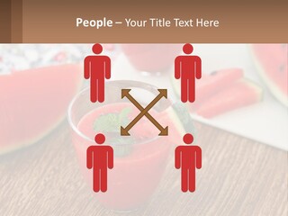 A Glass Of Watermelon Juice On A Table With Slices Of Watermelon PowerPoint Template