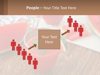 A Glass Of Watermelon Juice On A Table With Slices Of Watermelon PowerPoint Template