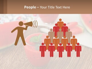A Glass Of Watermelon Juice On A Table With Slices Of Watermelon PowerPoint Template