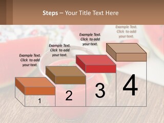 A Glass Of Watermelon Juice On A Table With Slices Of Watermelon PowerPoint Template