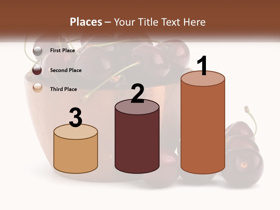 A Wooden Bowl Filled With Cherries On Top Of A Table PowerPoint Template
