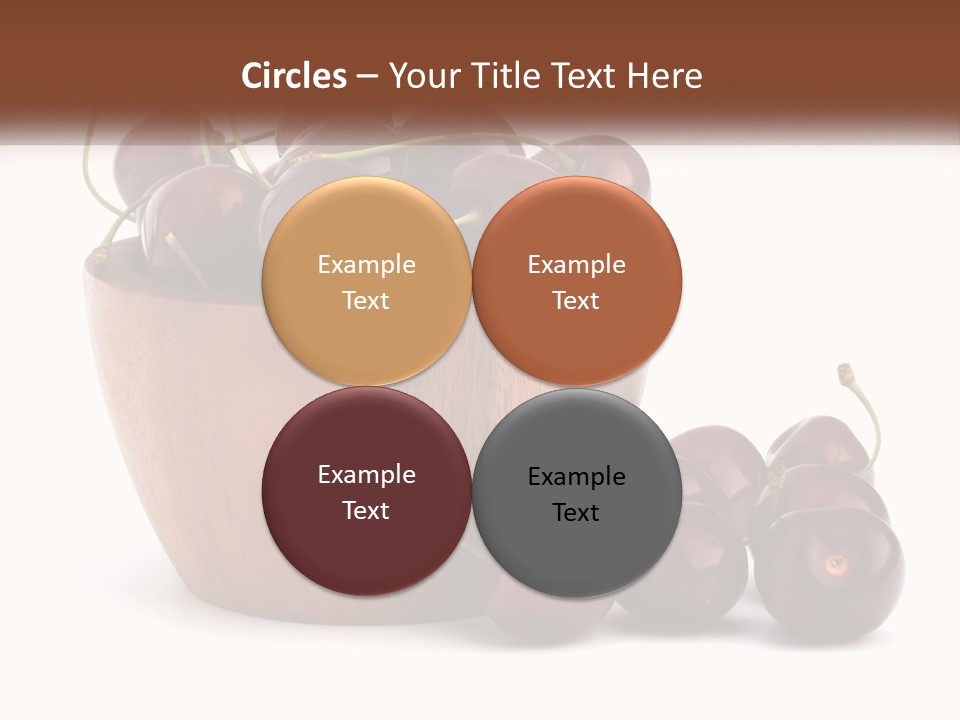 A Wooden Bowl Filled With Cherries On Top Of A Table PowerPoint Template