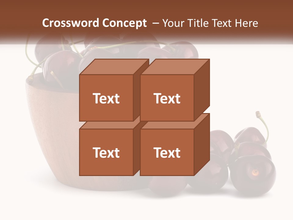 A Wooden Bowl Filled With Cherries On Top Of A Table PowerPoint Template