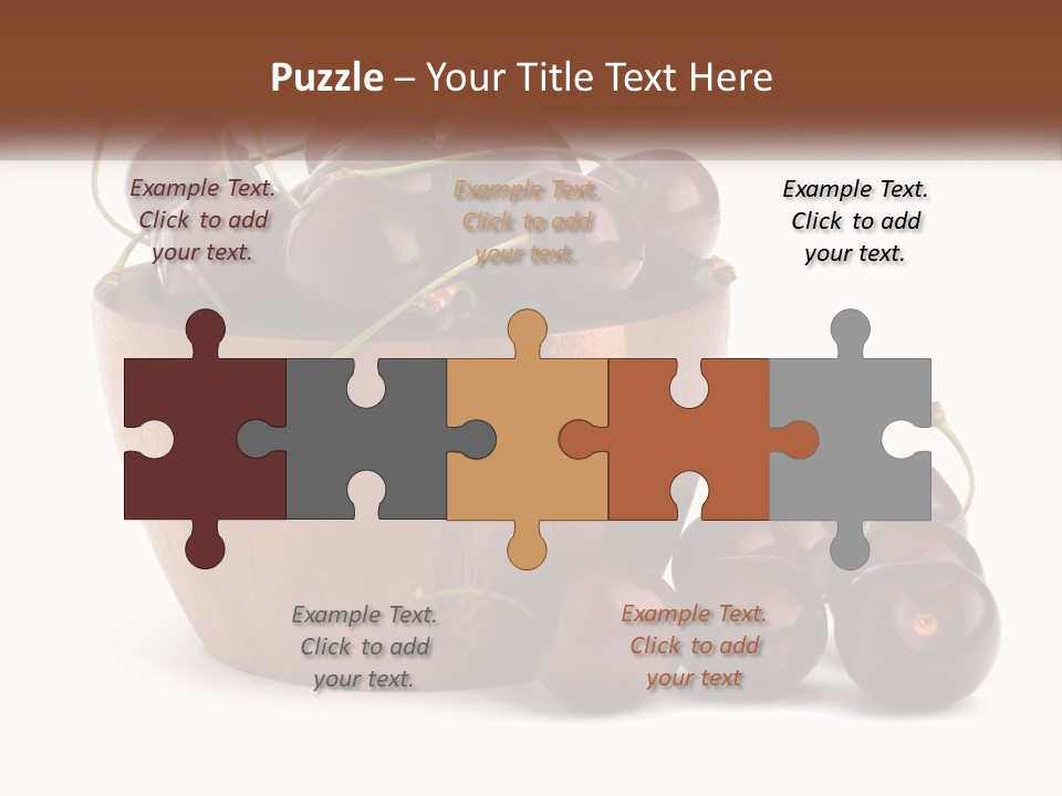 A Wooden Bowl Filled With Cherries On Top Of A Table PowerPoint Template