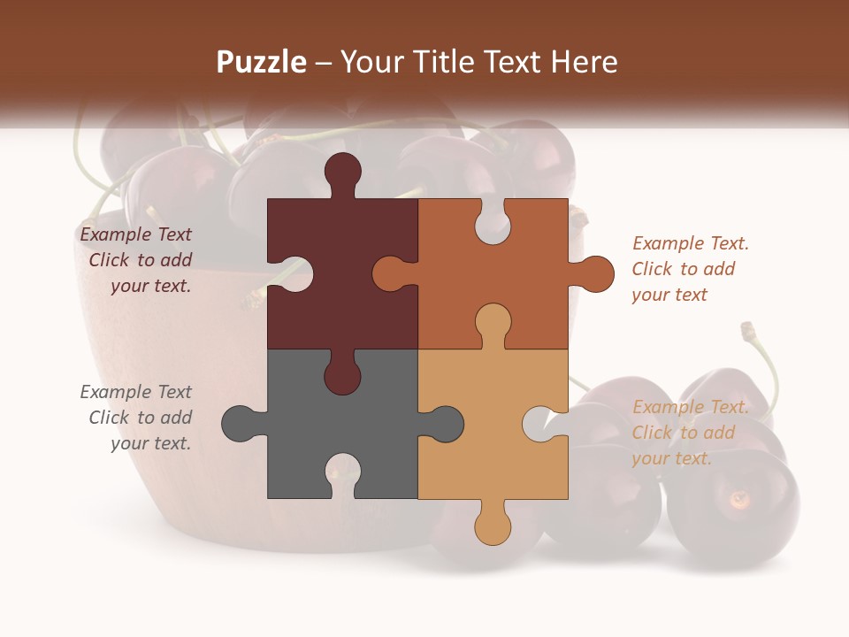 A Wooden Bowl Filled With Cherries On Top Of A Table PowerPoint Template