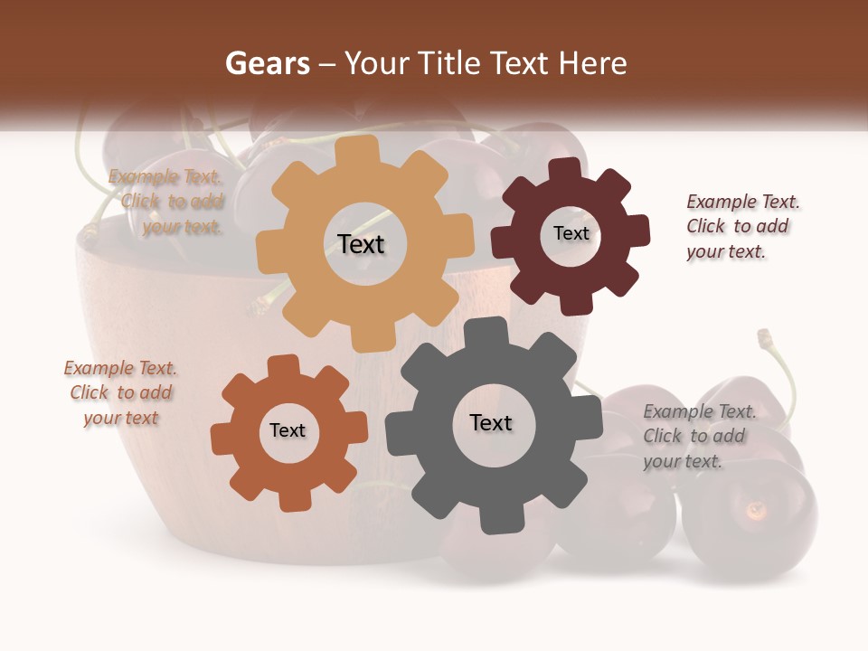 A Wooden Bowl Filled With Cherries On Top Of A Table PowerPoint Template