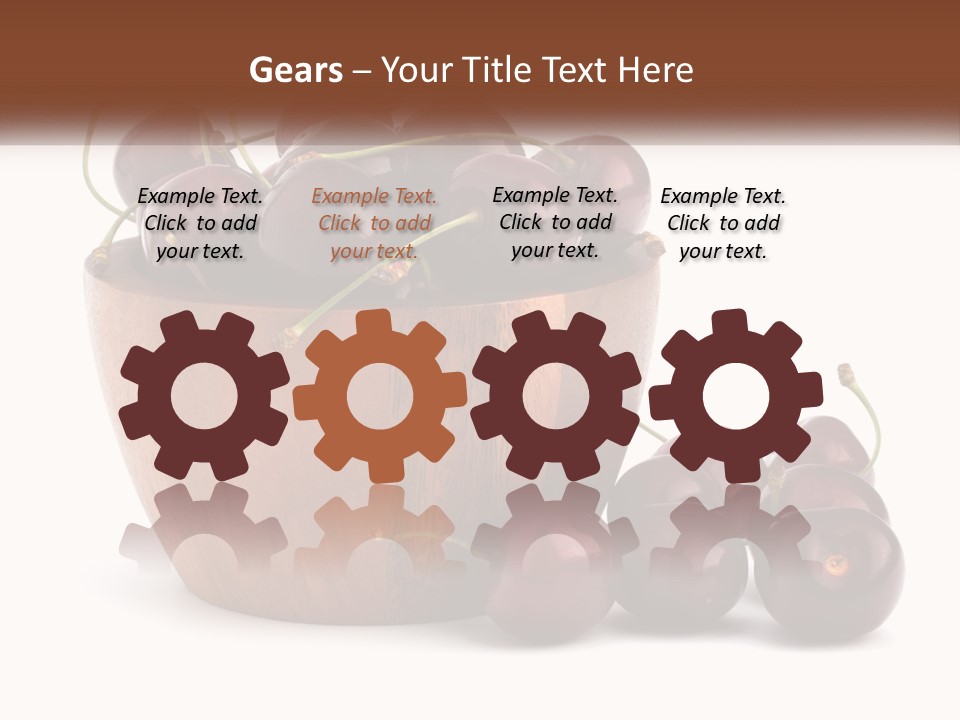 A Wooden Bowl Filled With Cherries On Top Of A Table PowerPoint Template