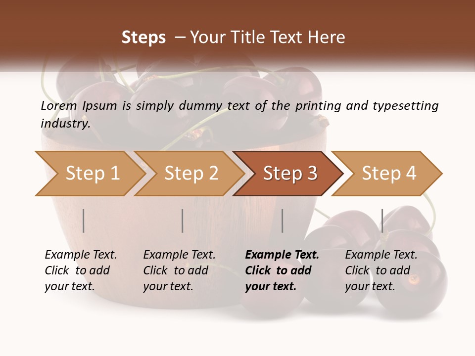 A Wooden Bowl Filled With Cherries On Top Of A Table PowerPoint Template