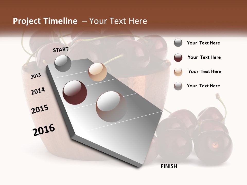 A Wooden Bowl Filled With Cherries On Top Of A Table PowerPoint Template