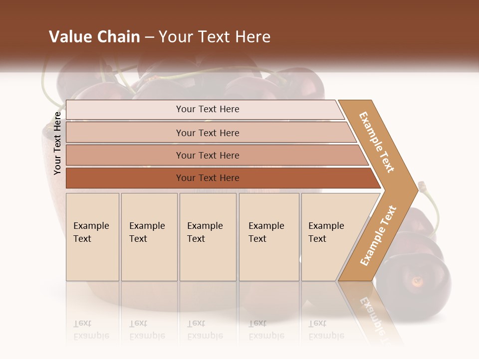 A Wooden Bowl Filled With Cherries On Top Of A Table PowerPoint Template
