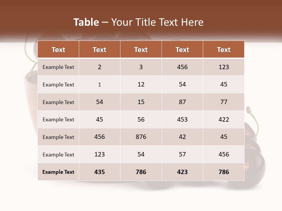 A Wooden Bowl Filled With Cherries On Top Of A Table PowerPoint Template