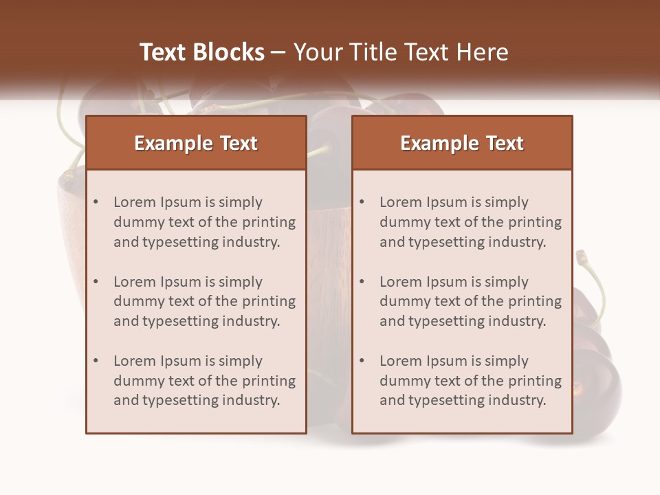 A Wooden Bowl Filled With Cherries On Top Of A Table PowerPoint Template