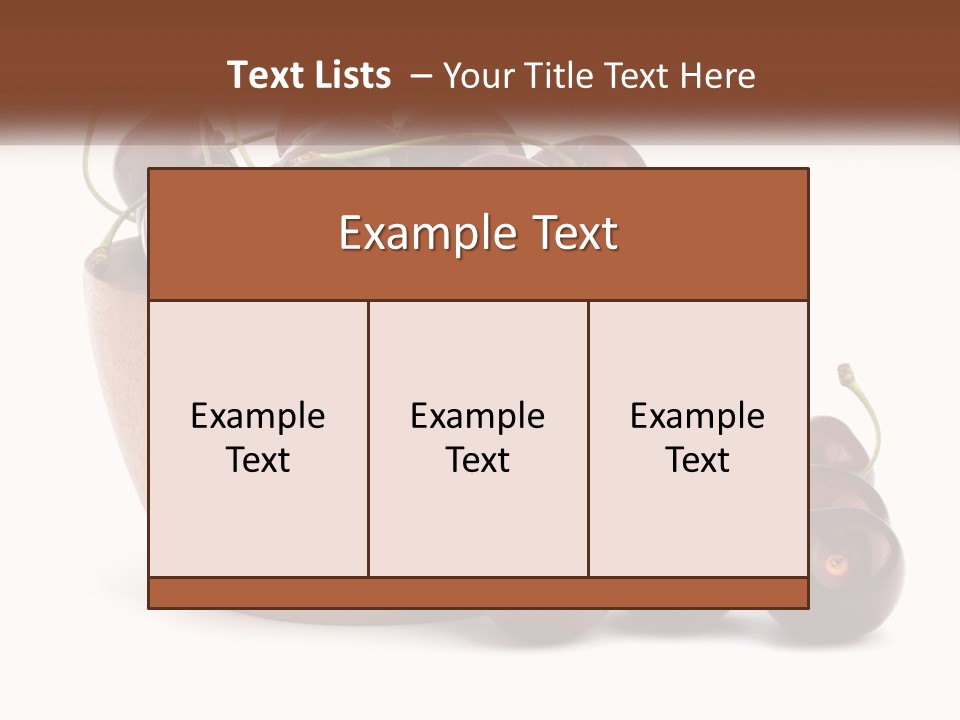 A Wooden Bowl Filled With Cherries On Top Of A Table PowerPoint Template