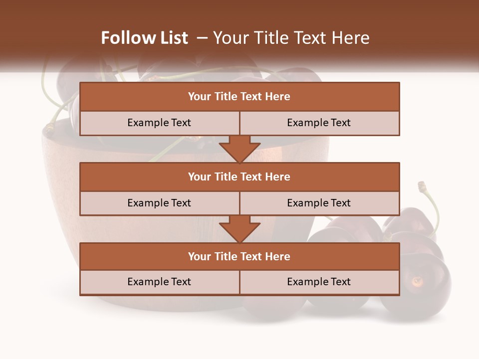 A Wooden Bowl Filled With Cherries On Top Of A Table PowerPoint Template