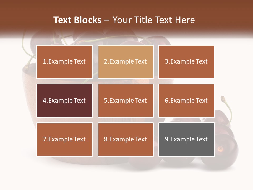 A Wooden Bowl Filled With Cherries On Top Of A Table PowerPoint Template