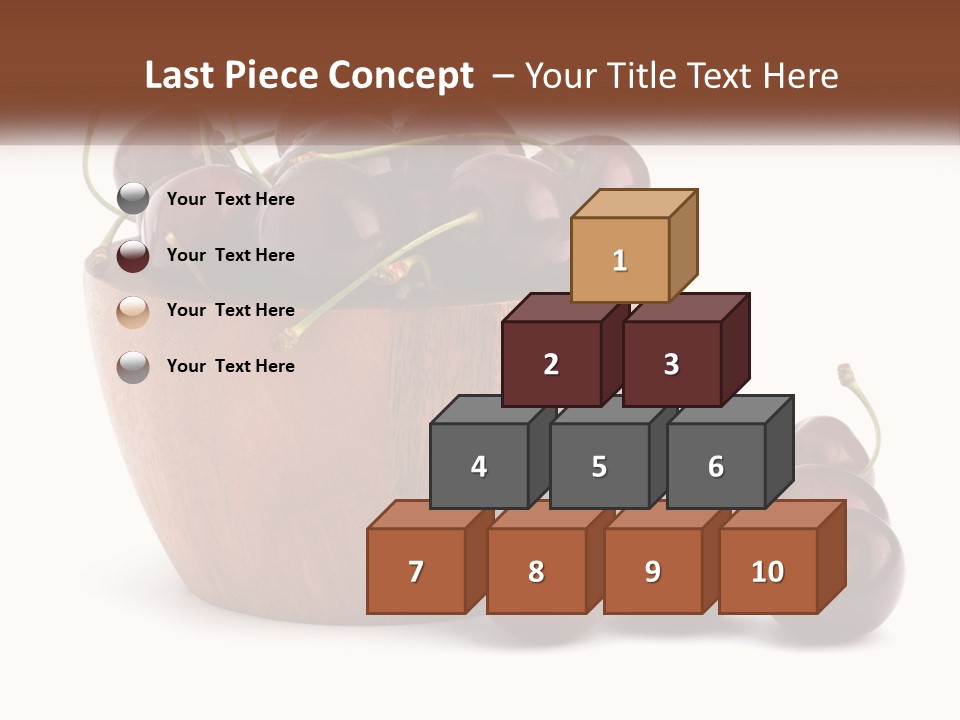 A Wooden Bowl Filled With Cherries On Top Of A Table PowerPoint Template