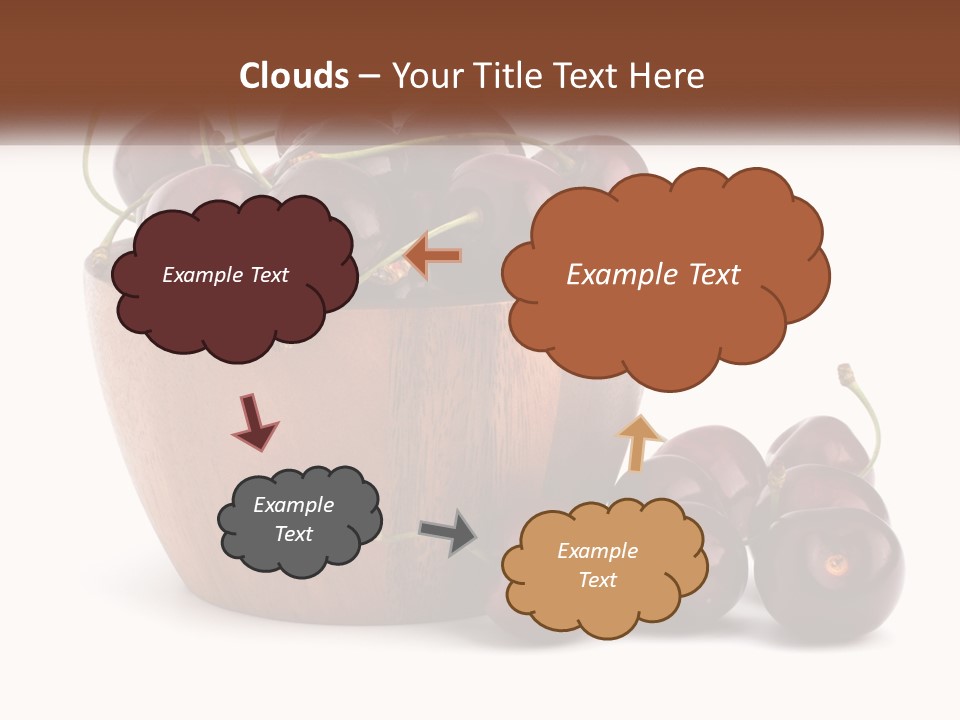 A Wooden Bowl Filled With Cherries On Top Of A Table PowerPoint Template