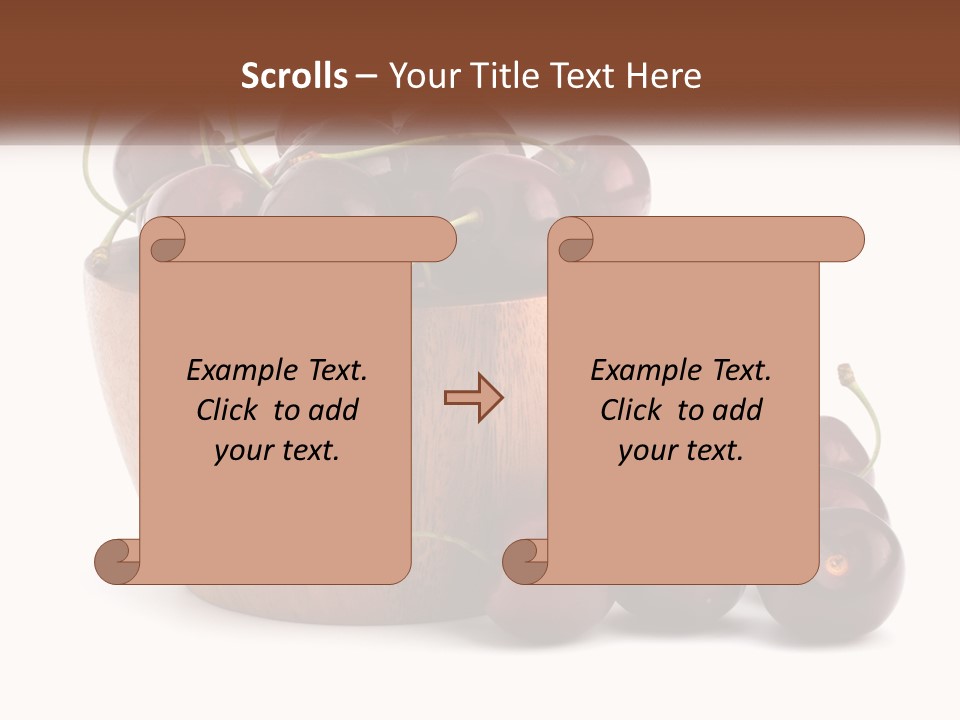A Wooden Bowl Filled With Cherries On Top Of A Table PowerPoint Template