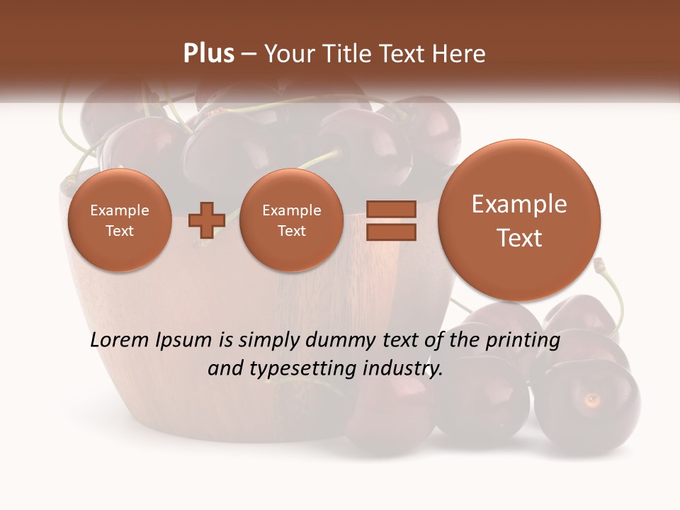A Wooden Bowl Filled With Cherries On Top Of A Table PowerPoint Template