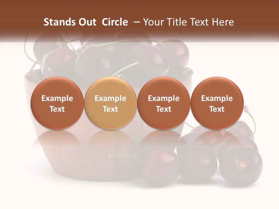 A Wooden Bowl Filled With Cherries On Top Of A Table PowerPoint Template