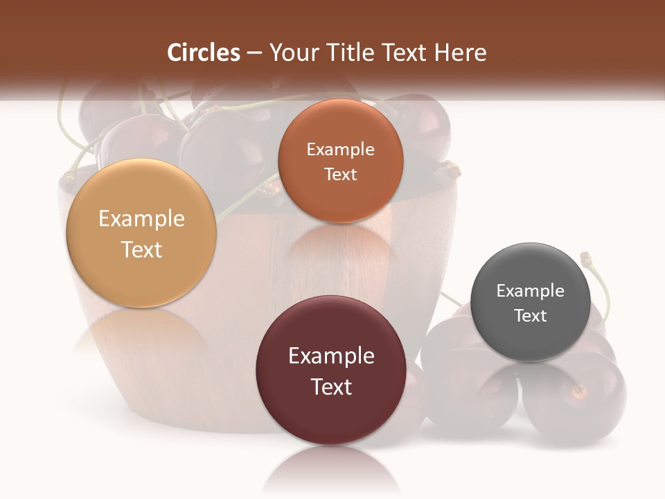 A Wooden Bowl Filled With Cherries On Top Of A Table PowerPoint Template