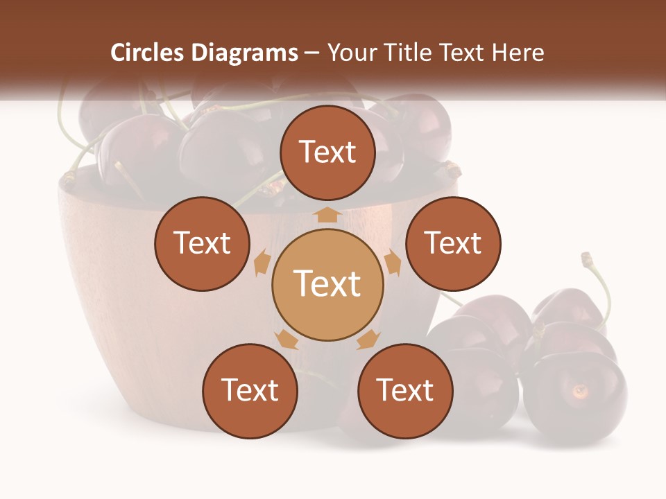 A Wooden Bowl Filled With Cherries On Top Of A Table PowerPoint Template