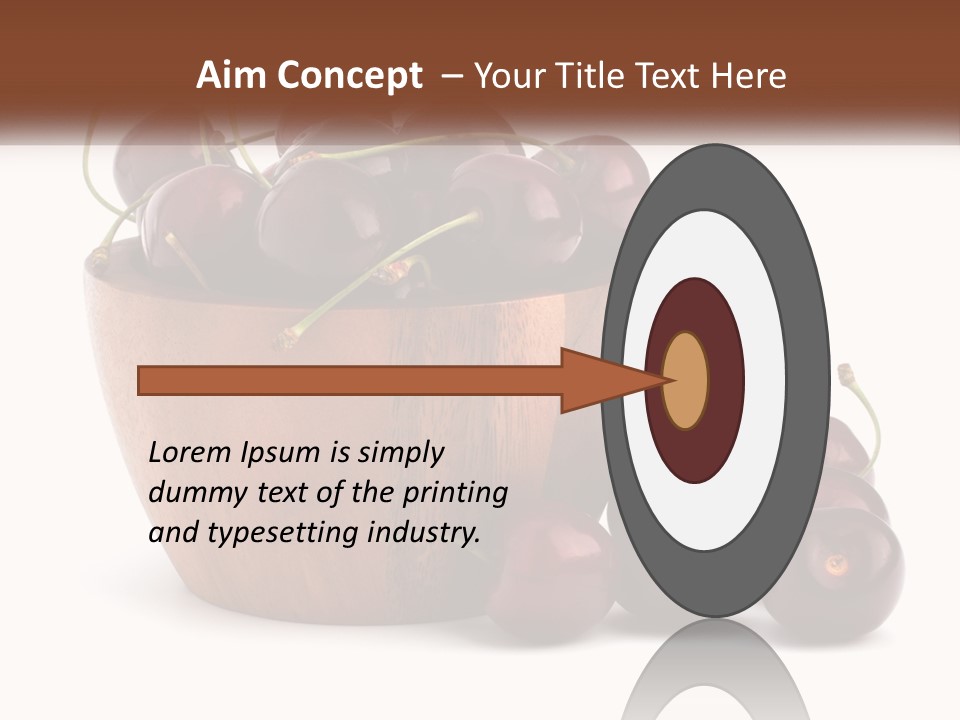 A Wooden Bowl Filled With Cherries On Top Of A Table PowerPoint Template