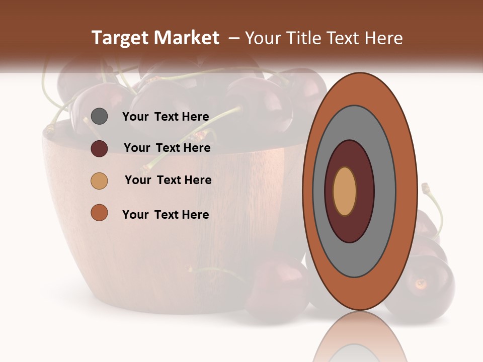 A Wooden Bowl Filled With Cherries On Top Of A Table PowerPoint Template