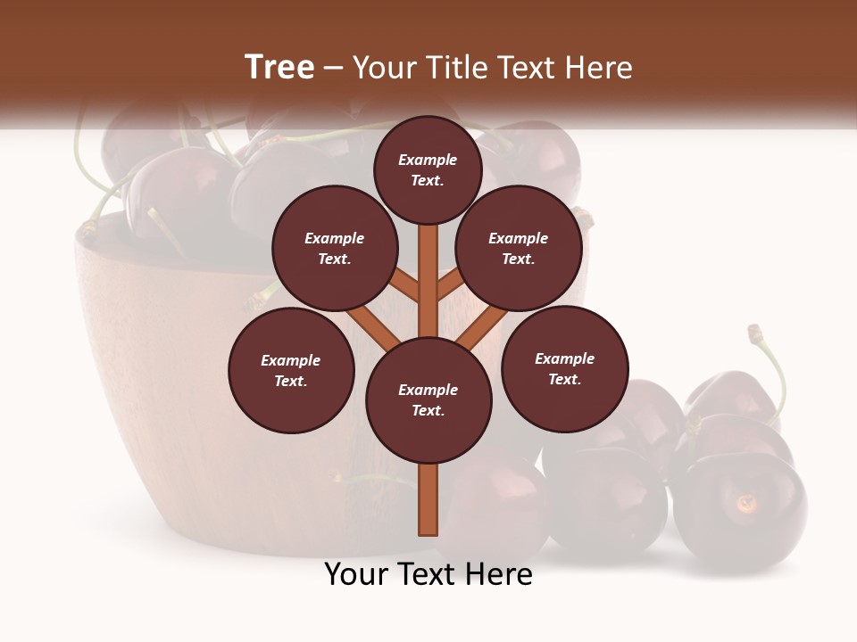A Wooden Bowl Filled With Cherries On Top Of A Table PowerPoint Template
