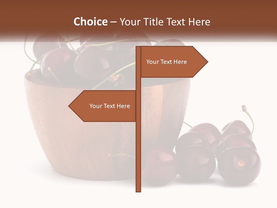 A Wooden Bowl Filled With Cherries On Top Of A Table PowerPoint Template