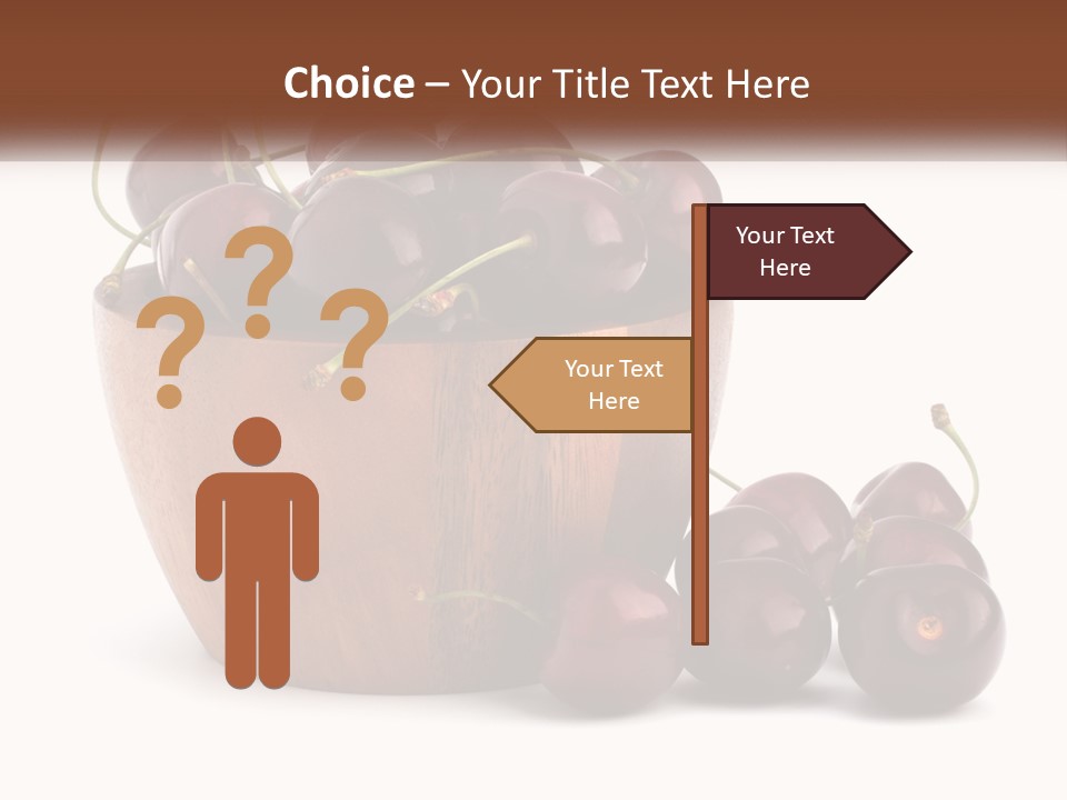 A Wooden Bowl Filled With Cherries On Top Of A Table PowerPoint Template