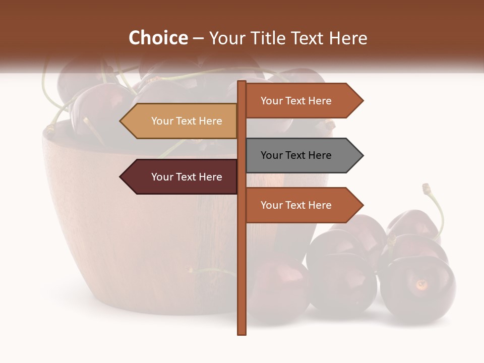 A Wooden Bowl Filled With Cherries On Top Of A Table PowerPoint Template