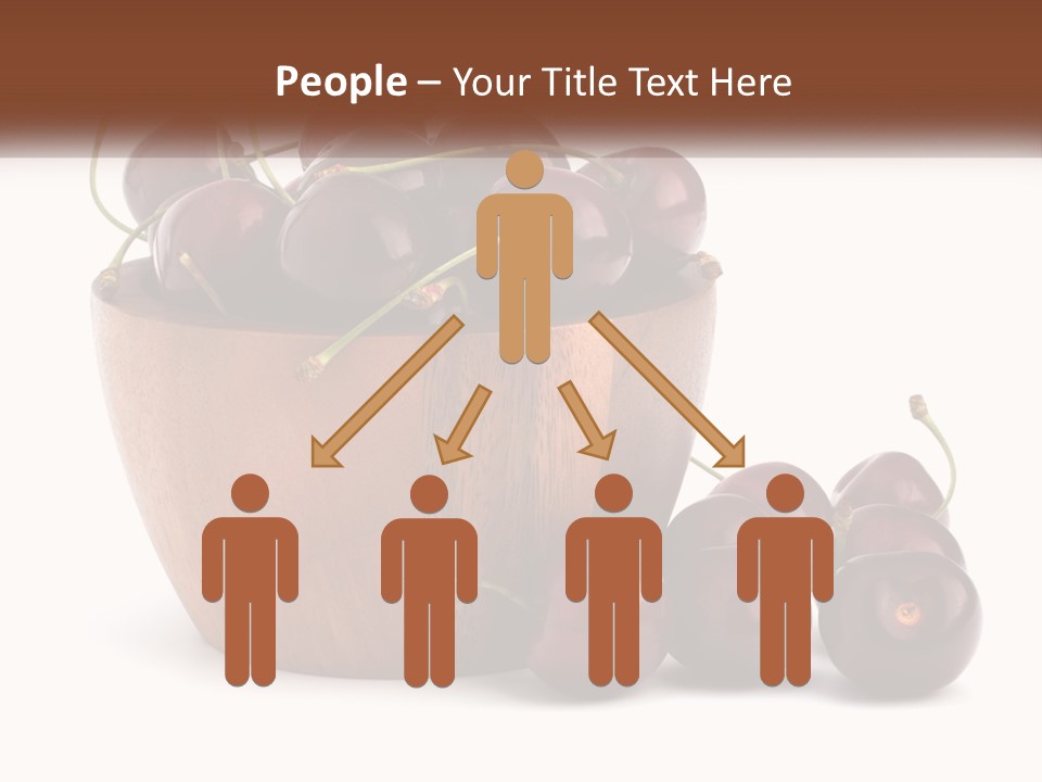 A Wooden Bowl Filled With Cherries On Top Of A Table PowerPoint Template