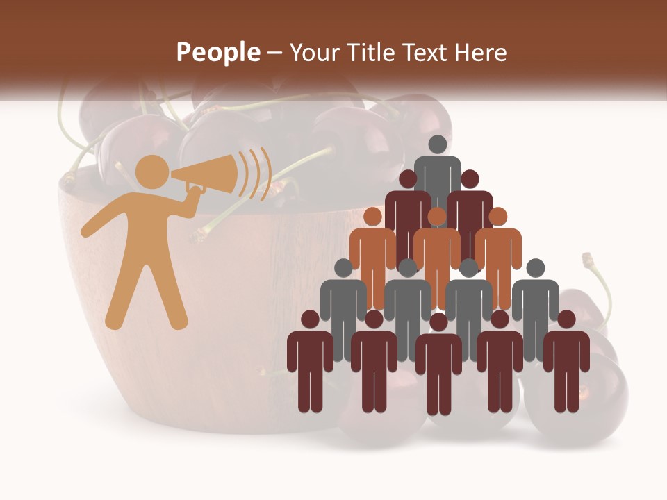 A Wooden Bowl Filled With Cherries On Top Of A Table PowerPoint Template