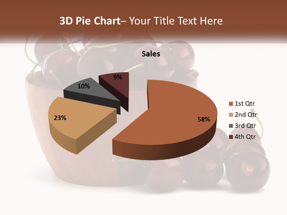 A Wooden Bowl Filled With Cherries On Top Of A Table PowerPoint Template