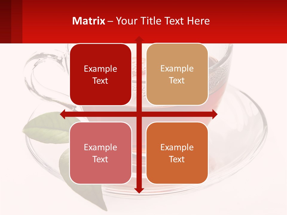 A Cup Of Tea With A Leaf On A Saucer PowerPoint Template