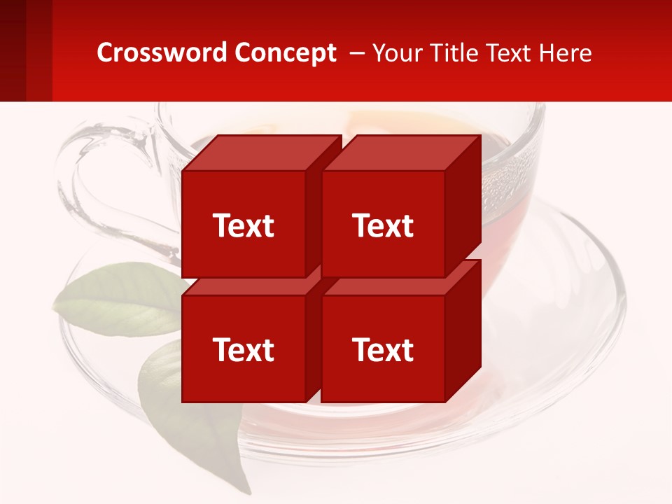 A Cup Of Tea With A Leaf On A Saucer PowerPoint Template