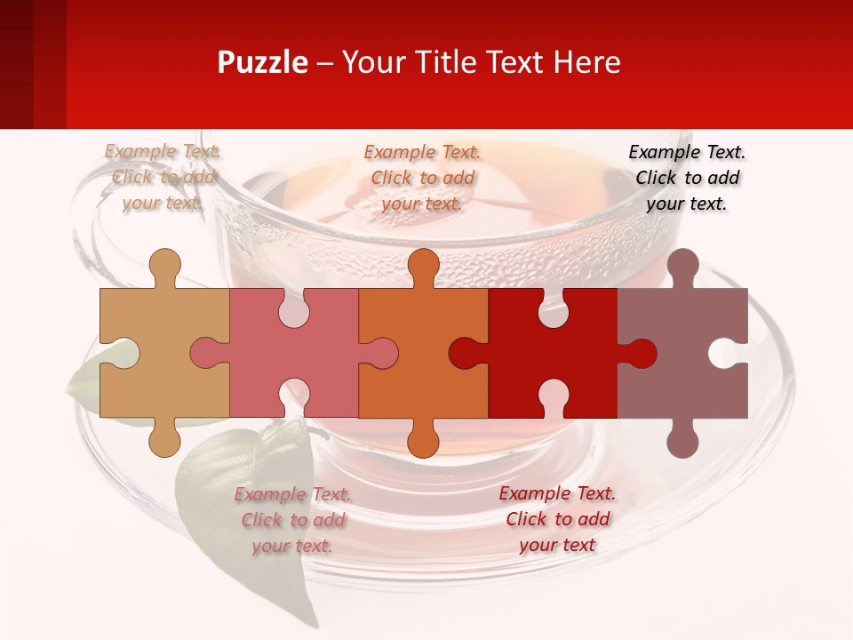 A Cup Of Tea With A Leaf On A Saucer PowerPoint Template