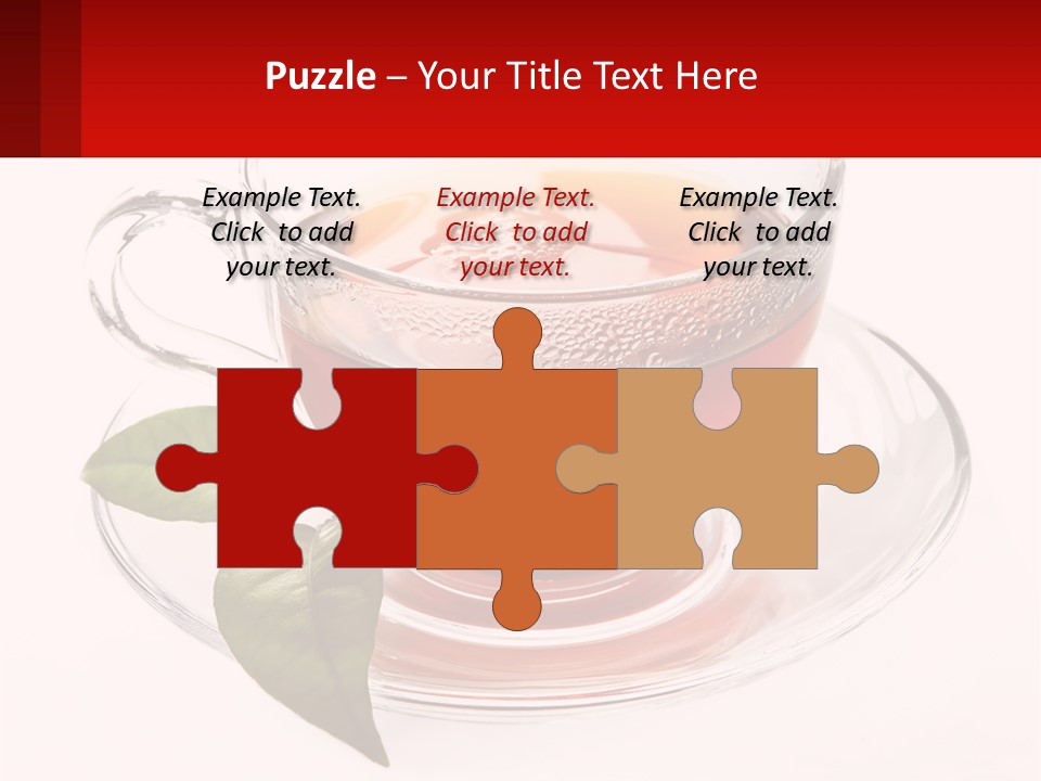 A Cup Of Tea With A Leaf On A Saucer PowerPoint Template