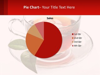 A Cup Of Tea With A Leaf On A Saucer PowerPoint Template