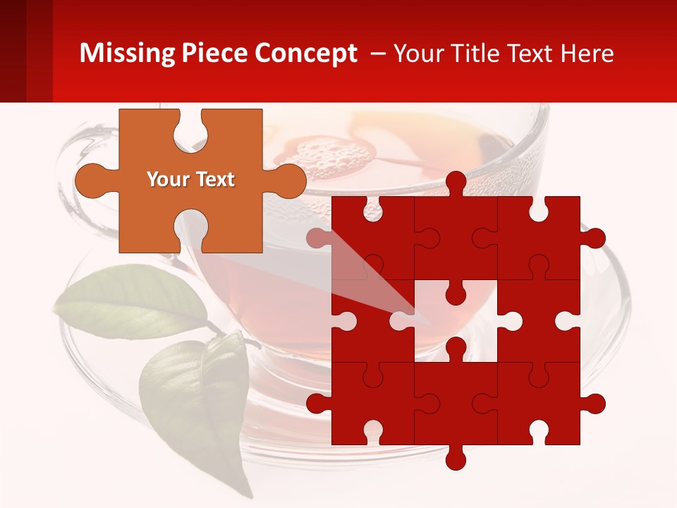 A Cup Of Tea With A Leaf On A Saucer PowerPoint Template